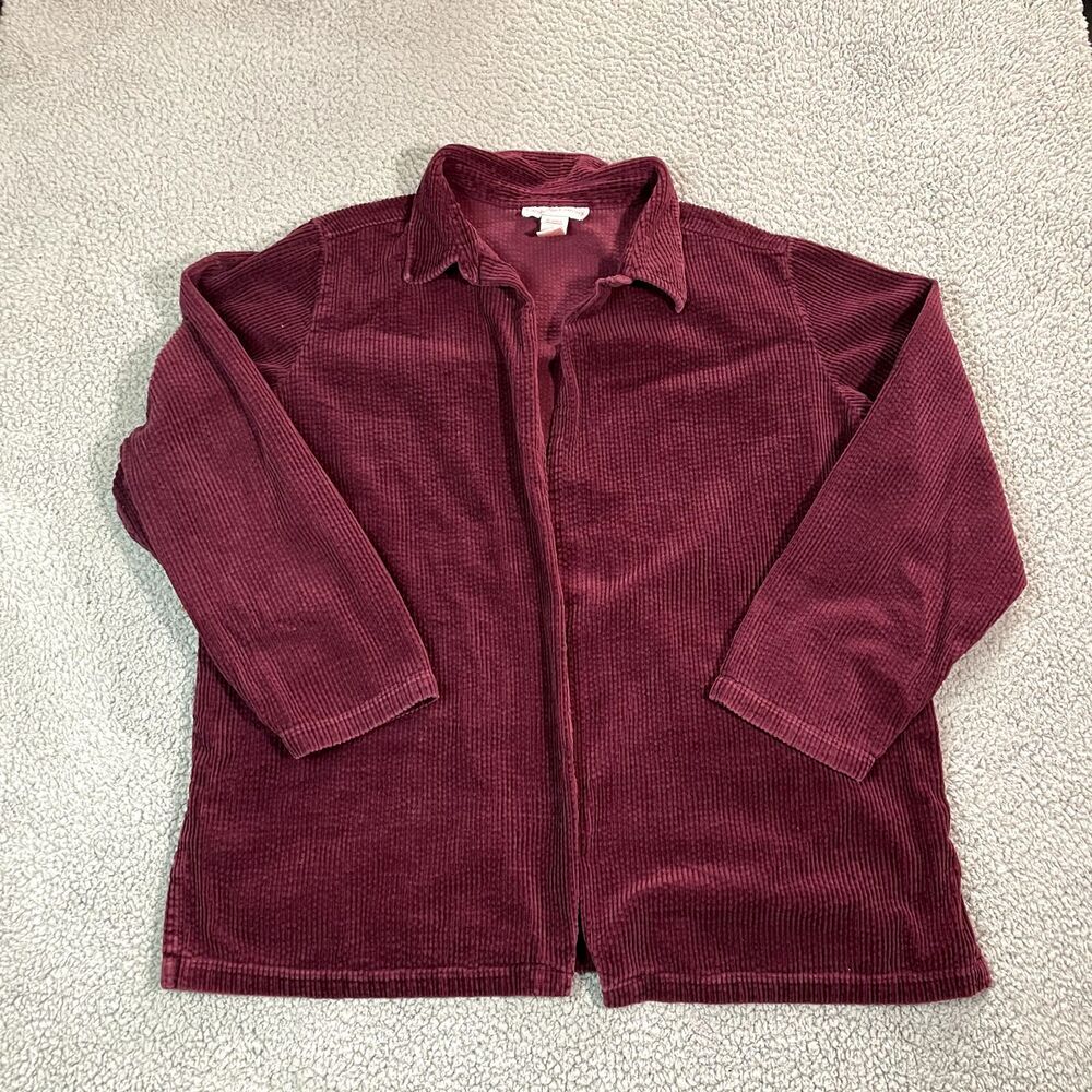 Vintage Cambridge Country Women's Shirt Corduroy Long Sleeve Red 90's XL